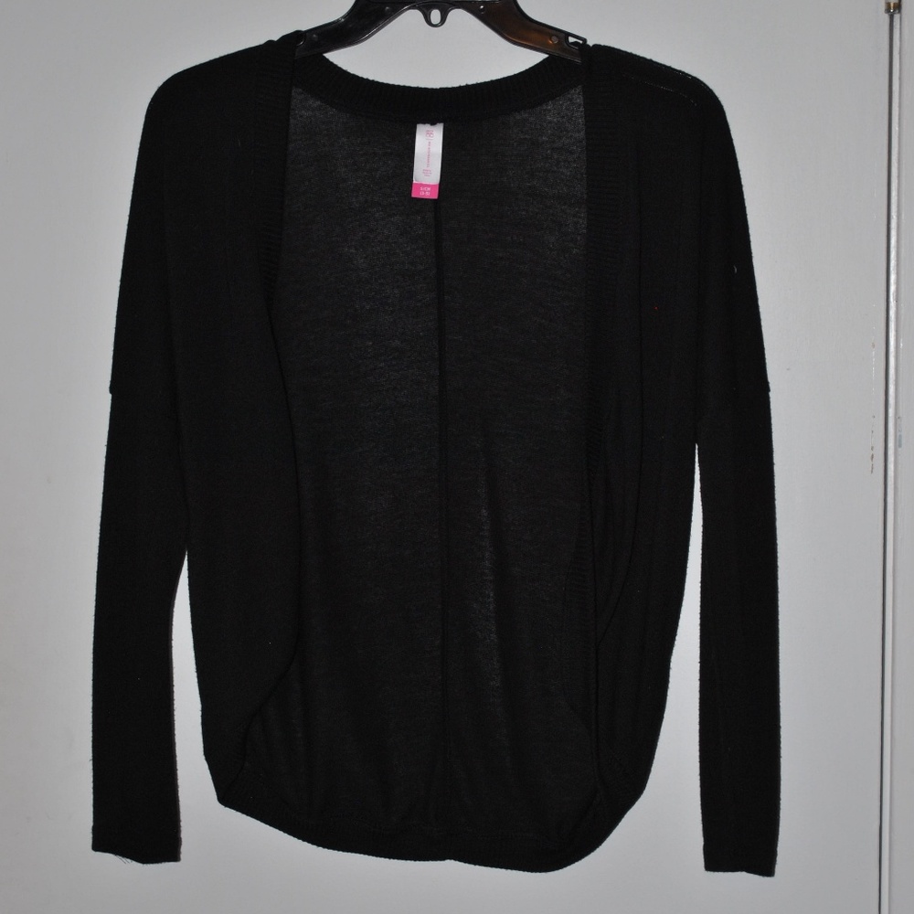 Black Cotton Cardigan Sweater